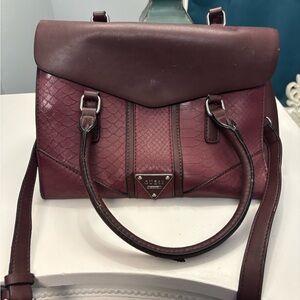 GUESS Maroon Satchel Bag